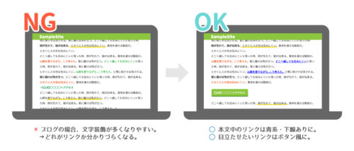 記事内のテキストリンク色を青系にする